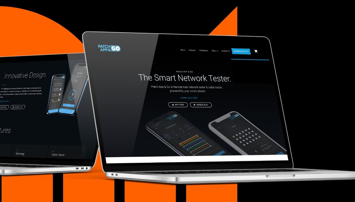 Website design on a laptop screen